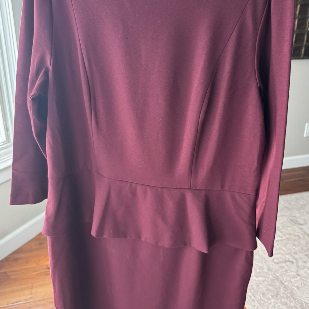 Talbots Rich Burgundy Long Sleeve Dress